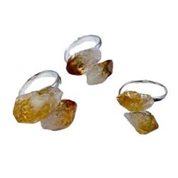 JR9004 Adjustable Citrine Rings - Set of 3