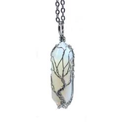 Picture of Azure Green JD3192 Opalite Tree of Life Double Terminated Pendant