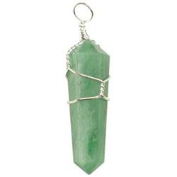 JWPGA5 Wire Wrapped Aventurine Point, Green - Set of 5