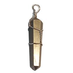 JWPPYR5 Wire Wrapped Pyrite Point Pendants - Set of 5