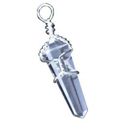 Clear Quartz Point Pendants - Set of 5 - Wire Wrapped - Amplifies Energy
