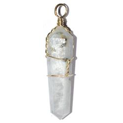 JWPRMS5 Rainbow Moonstone Wire Wrapped Point Pendants - Set of 5