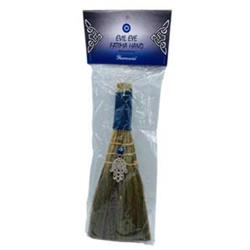 FBREVI 9 in. Broom Evil Eye Fatima Hand