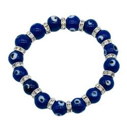 JB10006 8 mm Evil Eye Bracelet, Blue