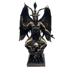 Azure Green SB697 14.5 in. Baphomet Statue, Bronze