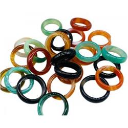 JR012 Banded Agate Rings, Set of 25