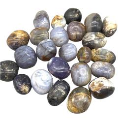 GTCHAPB 1 lbs Chalcedony Purple White Tumbled Stones