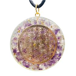 JO101 1.625 in. Orgone Fol Amethyst & Quartz