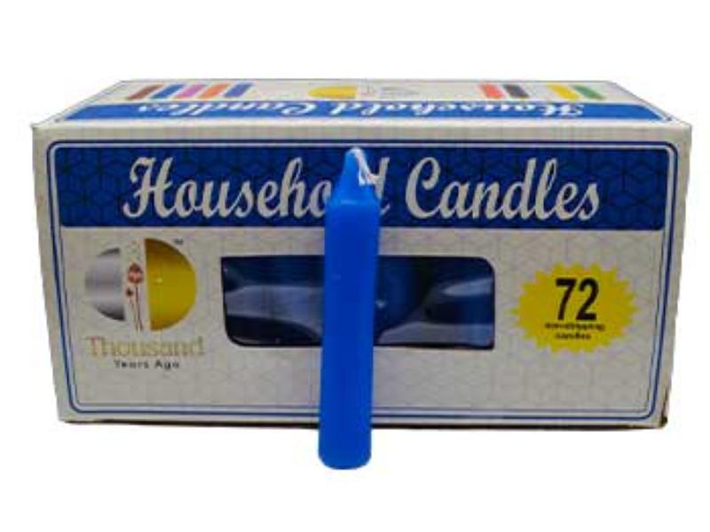 C72BL 4 in. Household Candles - Blue - Set of 72