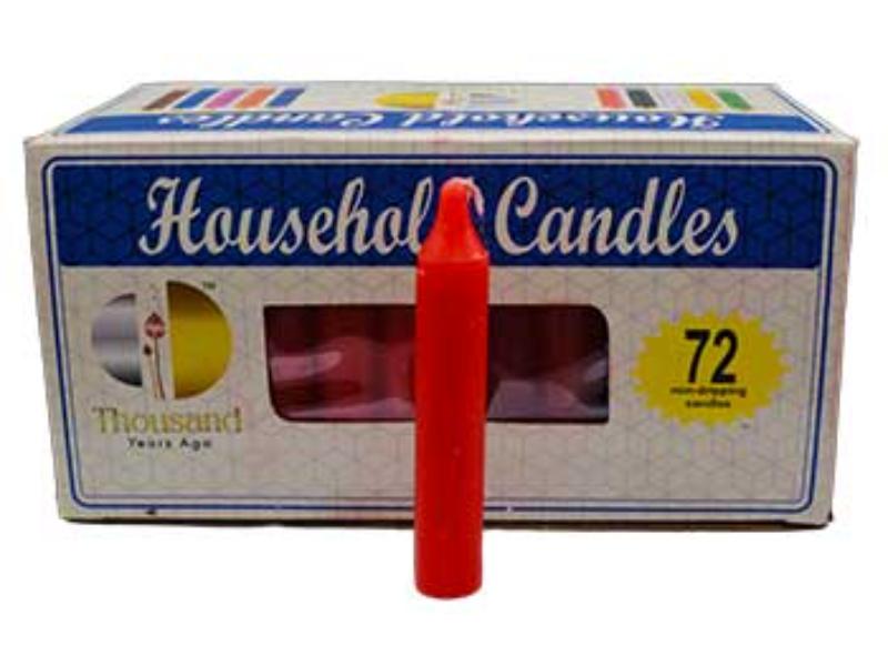 C72RD 4 in. Household Candles - Red - Set of 72