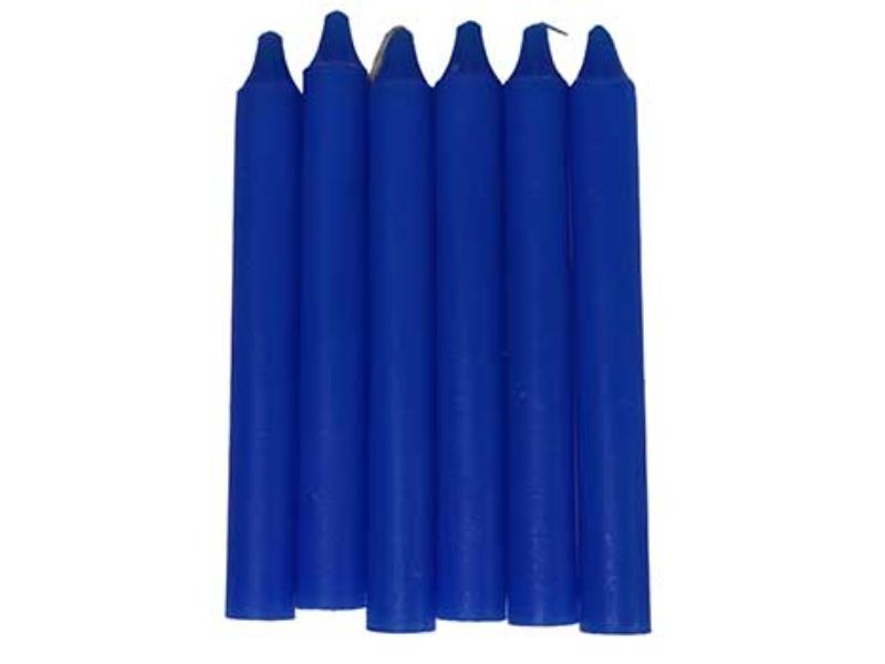 CB6BL 6 in. Household Candle - Blue - Set of 6