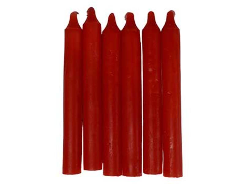 CB6R 6 in. Household Candle - Red - Set of 6