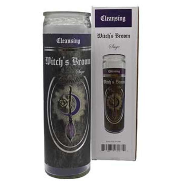 Picture of Azuregreen CJWITB 90-Hour Witch Broom Jar Candle - Sage