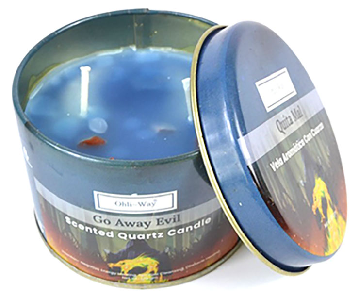 CTQUIM Quita Mal Go Away Evil Quartz Tin Candle