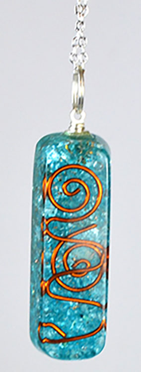 Picture of AzureGreen JO3317 2 in. Orgone Aquamarine with 20 in. Chain