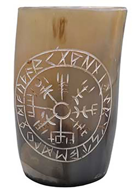 Picture of AzureGreen RC07A 4 in. Rune Buffalo Horn Mug