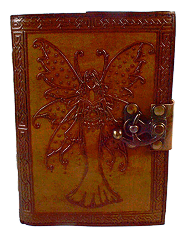 BBBL3353 Fairy Journal with Spotted Wings Aged Looking Paper Leather & Latch