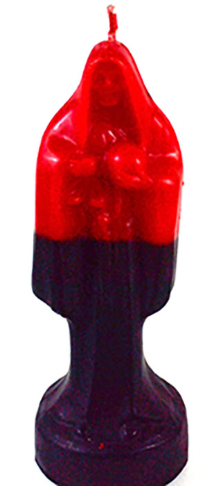CBHOLRB 10 in. Holy Death Candle, Red & Black