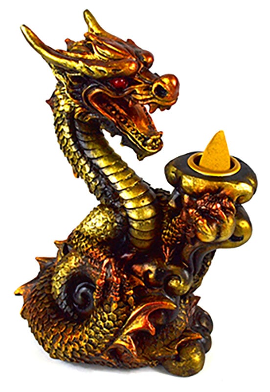 Picture of AzureGreen IBF3381 6 in. Copper Dragon Back Flow Incense Burner