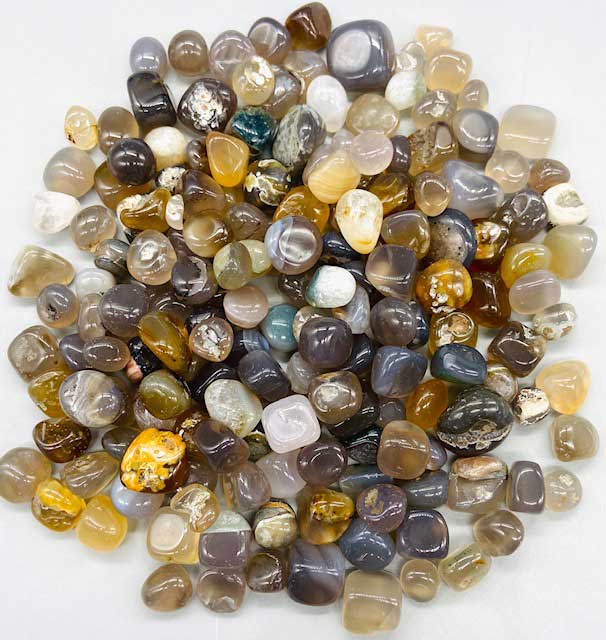 Picture of AzureGreen GCTAGAG8B 8-12 mm 1 lbs Agate Tumbled Chips&#44; Gray
