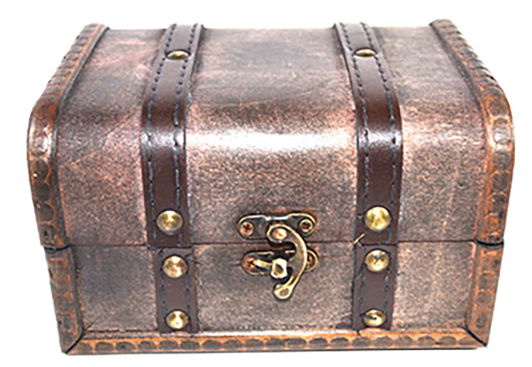 Picture of Azuregreen FBABX02 4.5 x 6.25 x 3.75 in. Antique Wood Box&#44; Brown