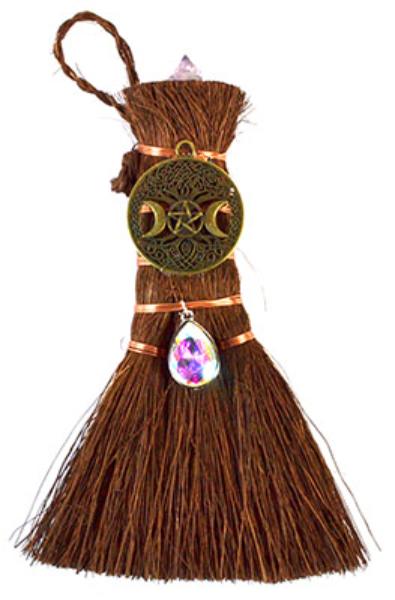 FBRM014 6 in. Triple Moon & Pentagram Broom