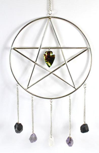 Picture of AzureGreen FWH8054 15 x 6 in. Pentagram with Stones Wall Hanging