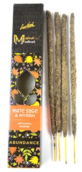 Picture of AzureGreen ISBWM White Sage & Myrrh Abundance Manifest Stick - Pack of 4