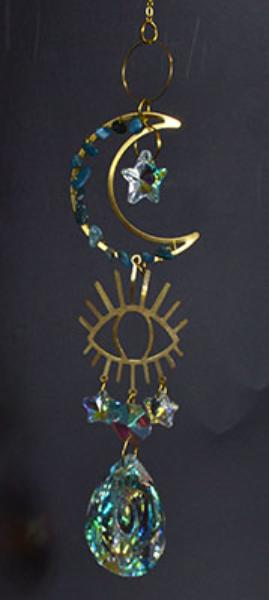 FSCWH07 16 in. Evil Eye Crescent Sun Catcher