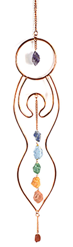 Picture of AzureGreen FWH8051 19 x 3 in. Goddess with Charka Stones Wall Hanging