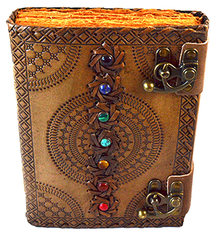 Picture of AzureGreen BBBL3393 5.5 x 7.5 in. 7 Chakra Aged Looking Paper Leather with Latch