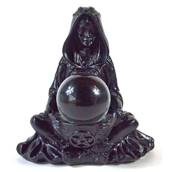 Picture of Azuregreen FC50WIT 50 mm Clear Gazing Ball with Witch Women