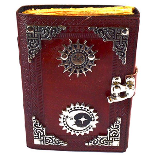 Picture of Azuregreen BBBL3425 4.5 x 6.5 in. Sun & Moon Aged Looking Leather Paper with Latch - Unlined