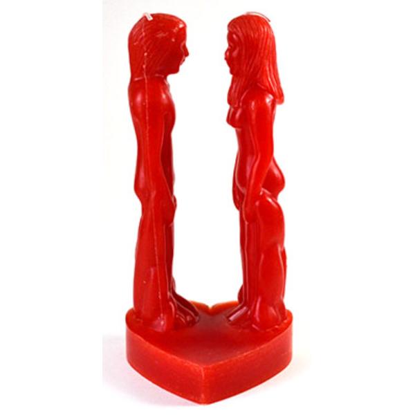 CF2FR 8 in. Red Face to Face Candle