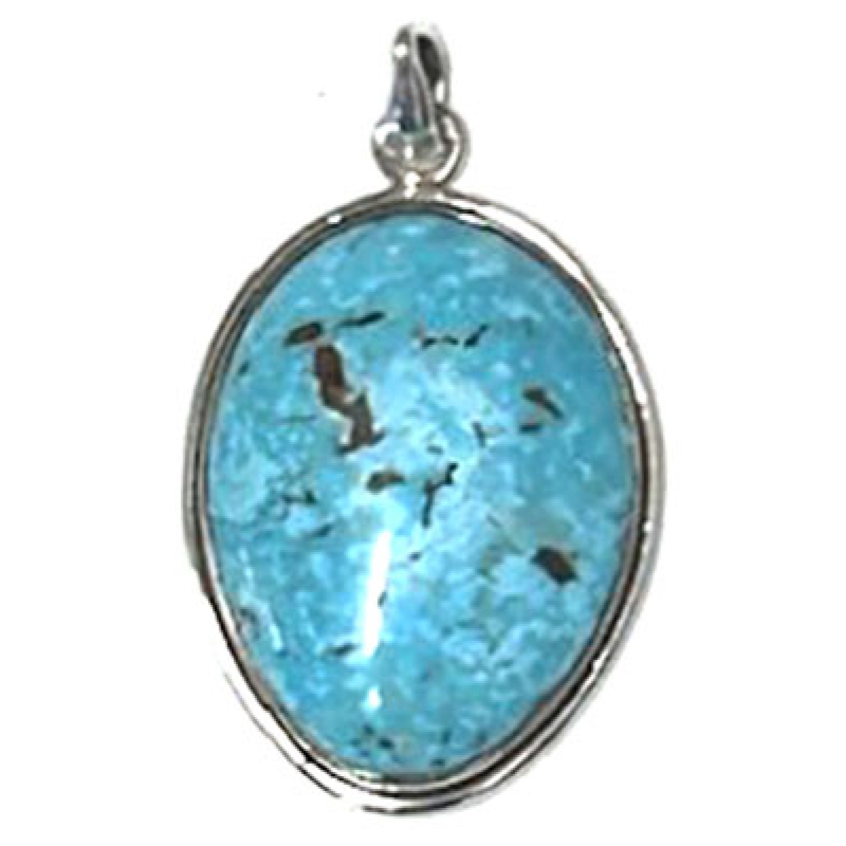 Picture of AzureGreen JPTUR Handcrafted Silver Pendant&#44; Turquoise