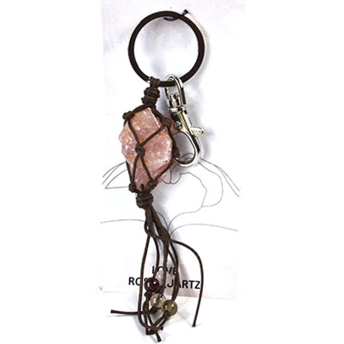 JKLOV Love & Rose Quartz Keychain