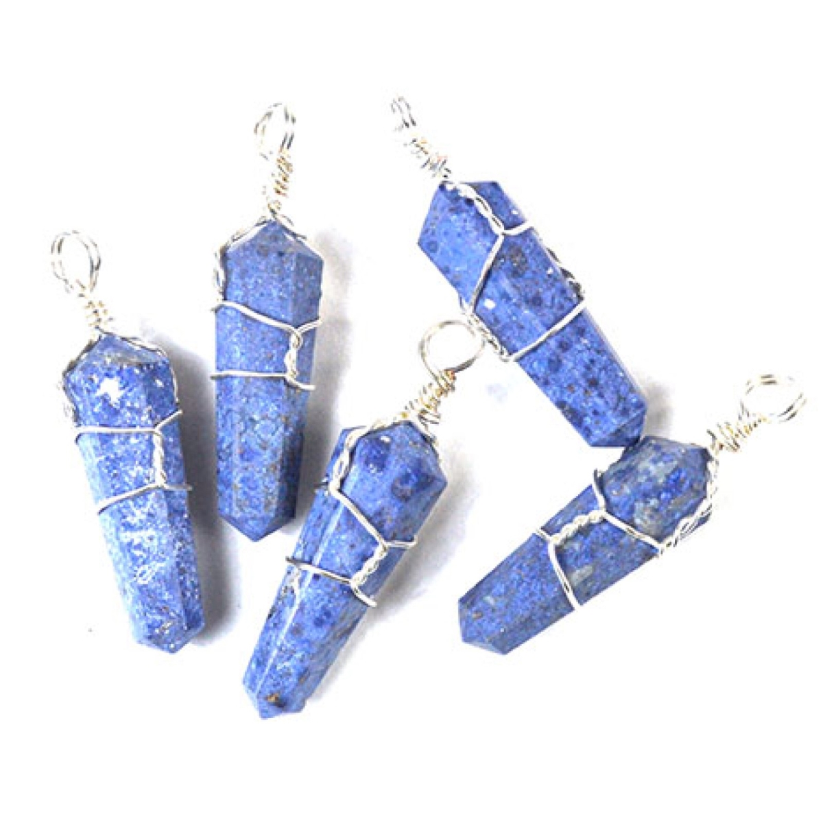 Picture of AzureGreen JWPDUM5 Dumortierite Wire Wrapped Point - Set of 5