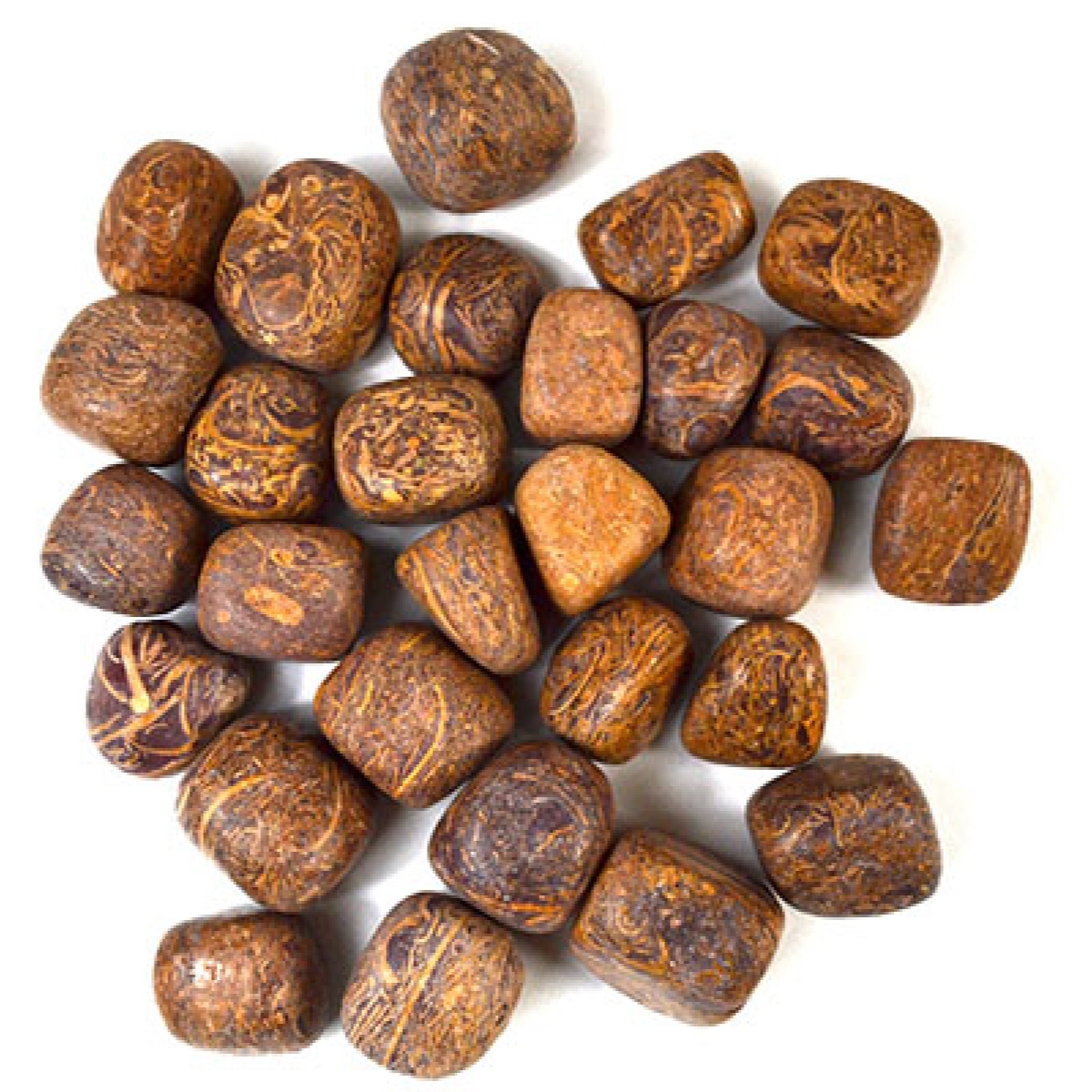 GTJASCB 1 lbs Jasper Calligraphy Arabic Tumbled Stones