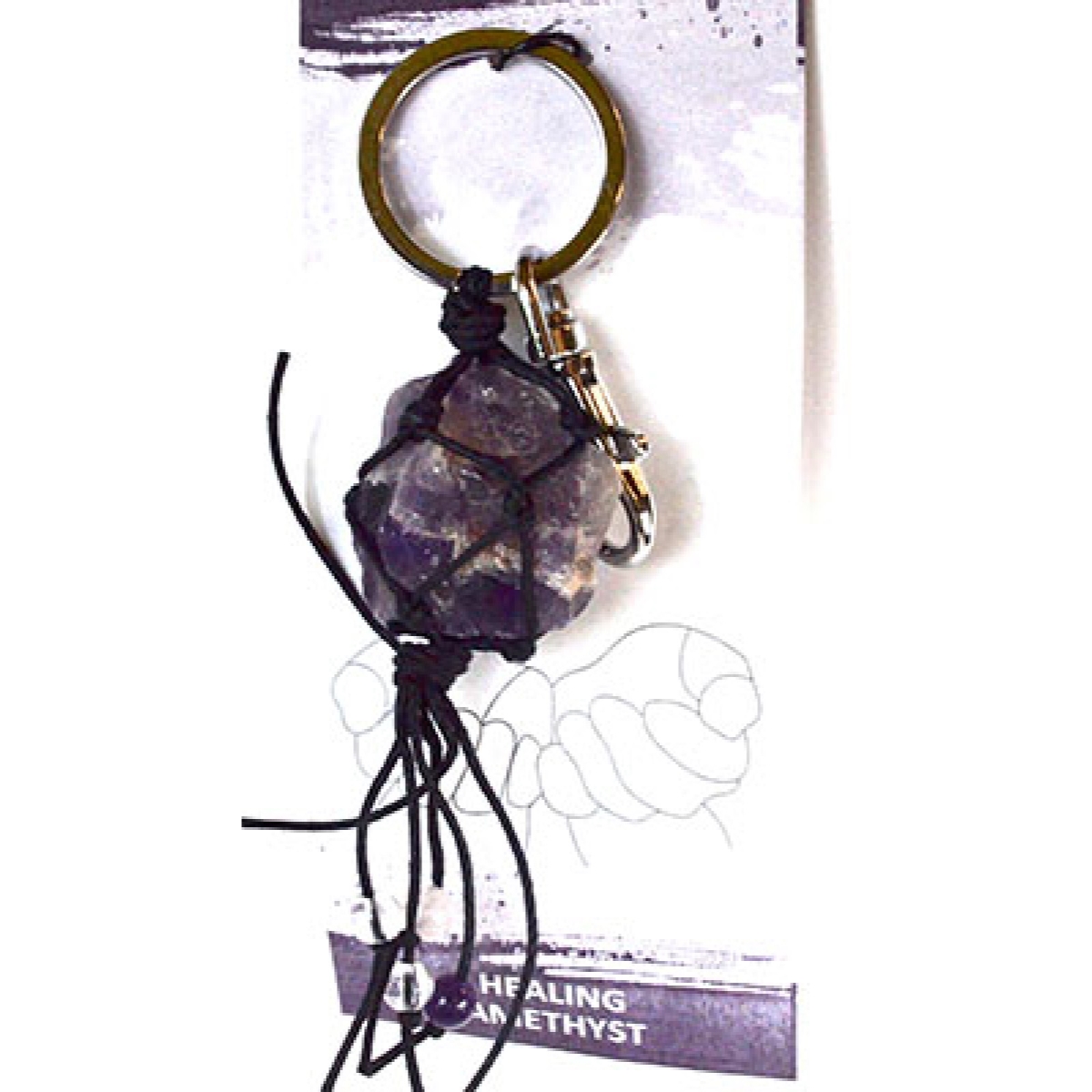 JKHEA Handmade Healing & Amethyst Keychain