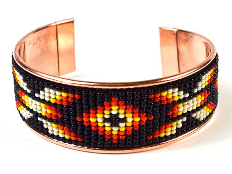 JBCBF Czech Beaded Copper Cuff Bracelet