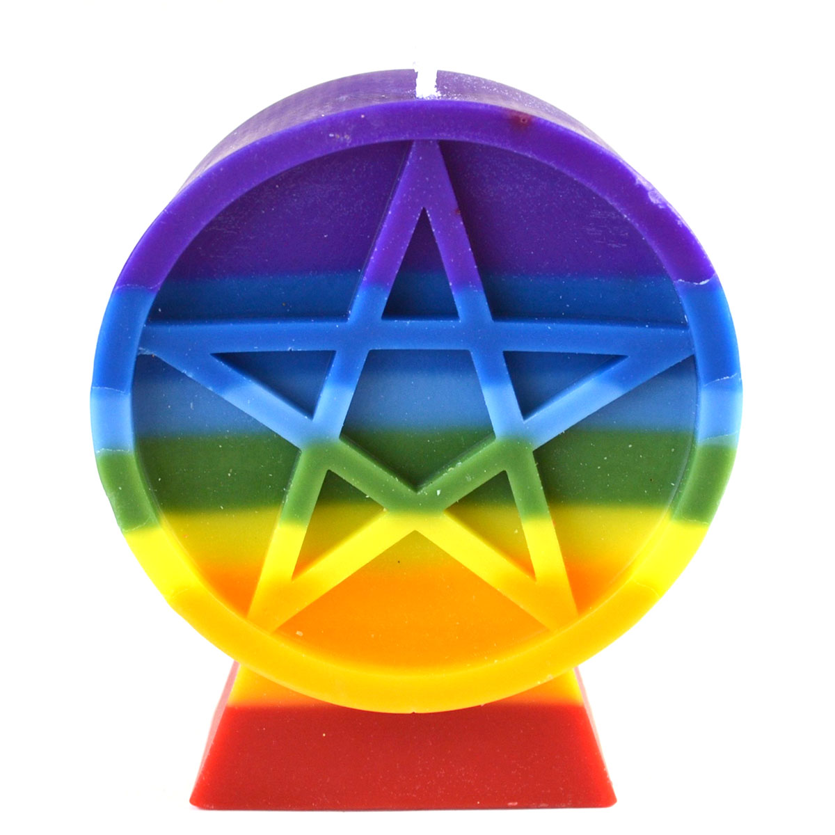 Azure Green CPENCH Charka Pentacle Candle, Multi Color