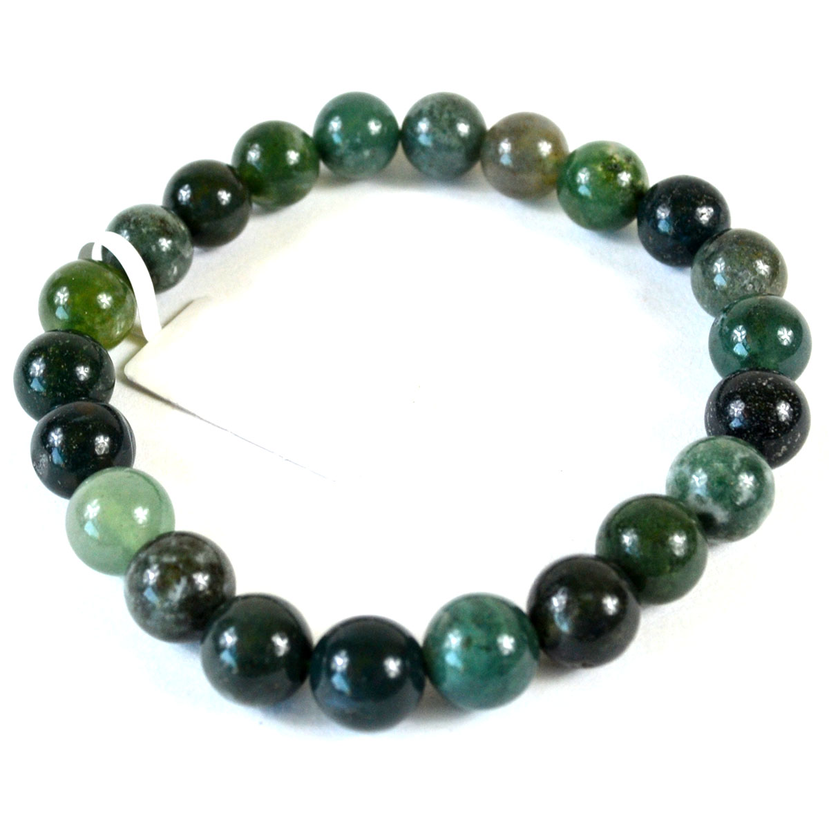 JB8586 8 mm Green Moss Agate Bracelet