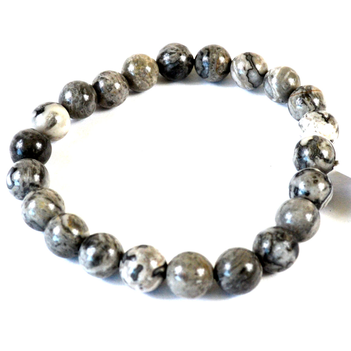 JB8654 8 mm Map Stone Jasper Bracelet