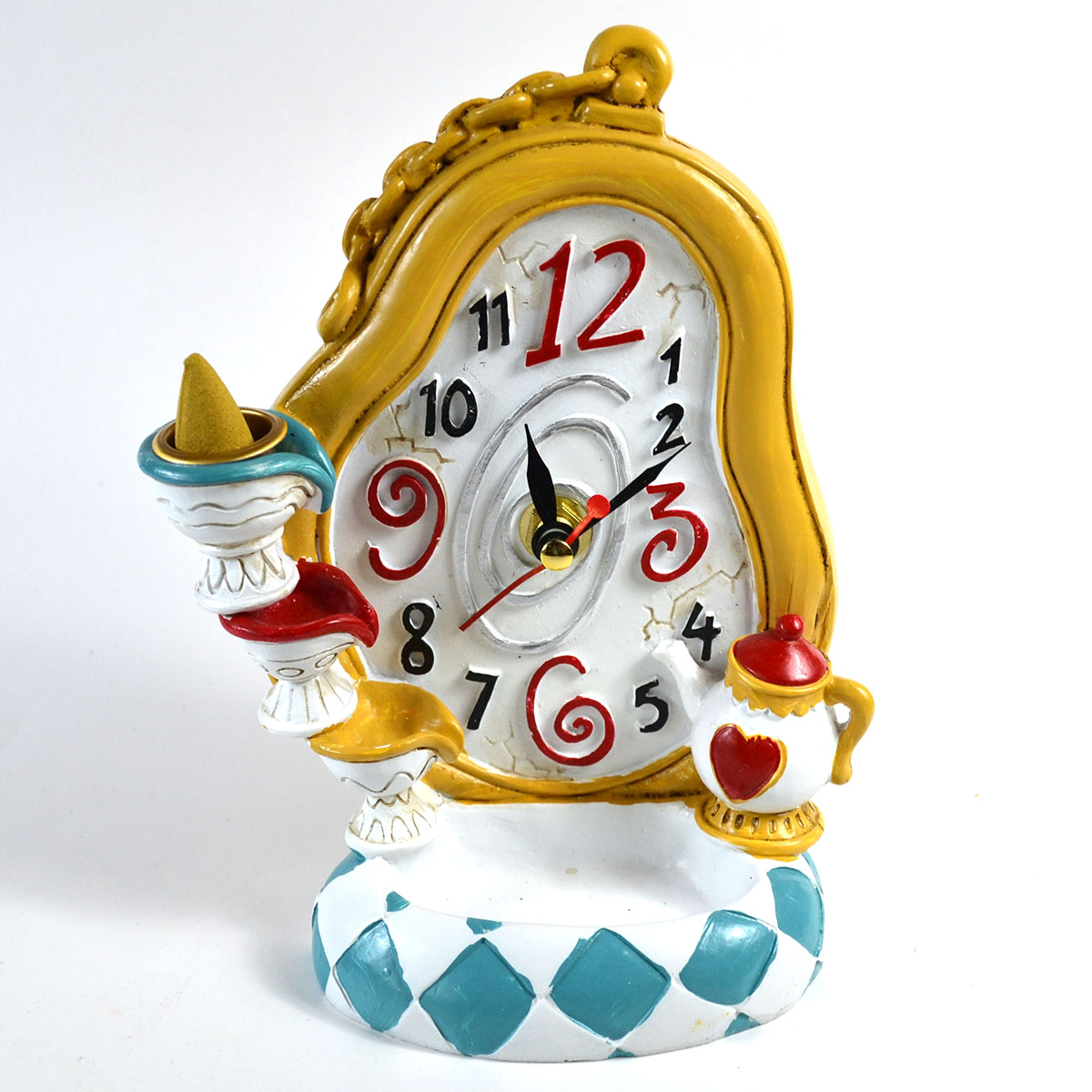 IBF3524 6.5 in. Mad Tea Party Clock Backflow Incense Burner