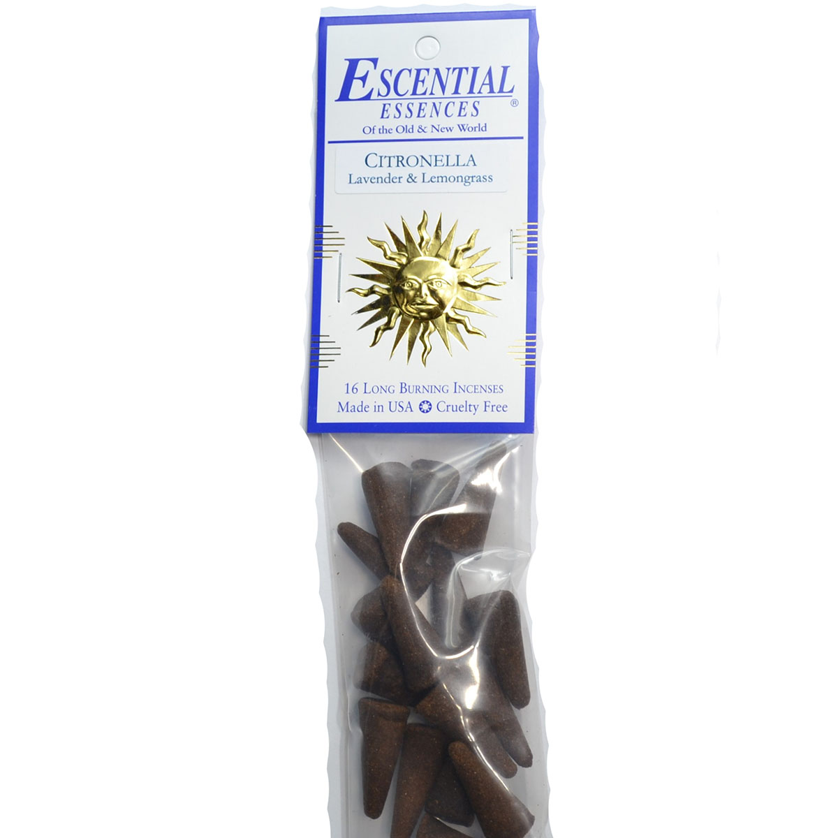 ICMCIT Citronella Escential Essences Incense Cones - Pack of 16