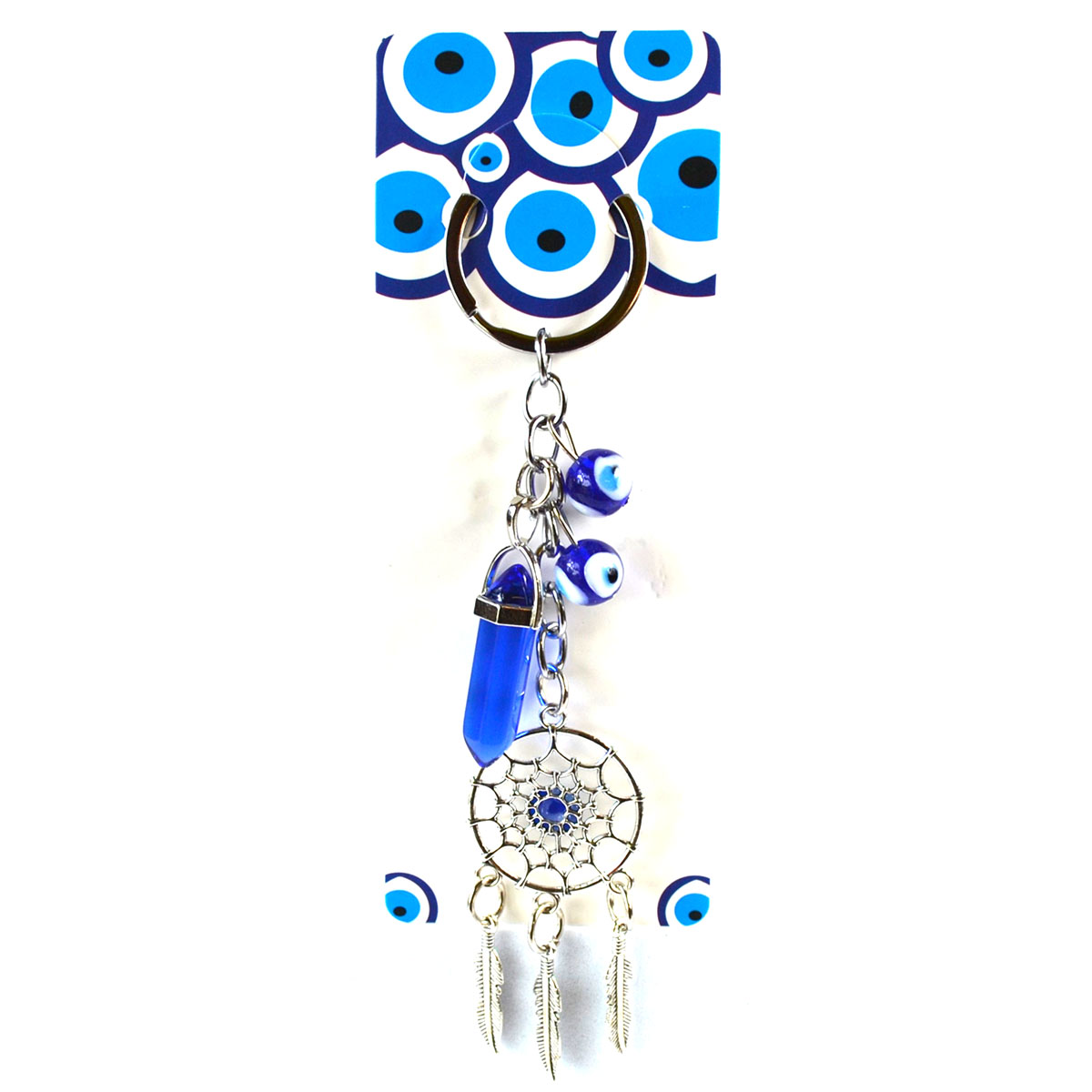 JK031 Dreamcatcher with Point Evil Eye Keychain