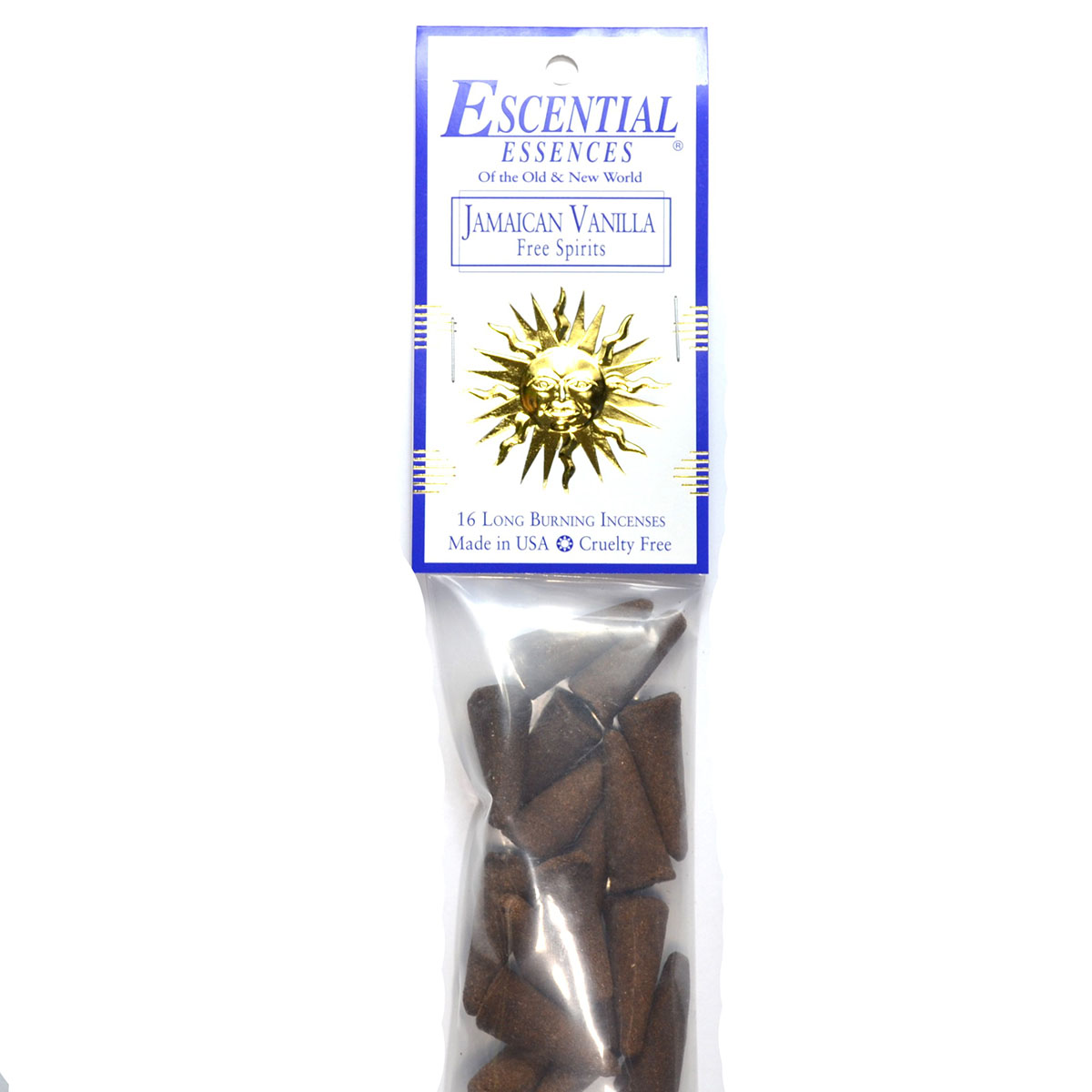 ICMJAMV Jamaican Vanilla Escential Essences Incense Cones - Pack of 16