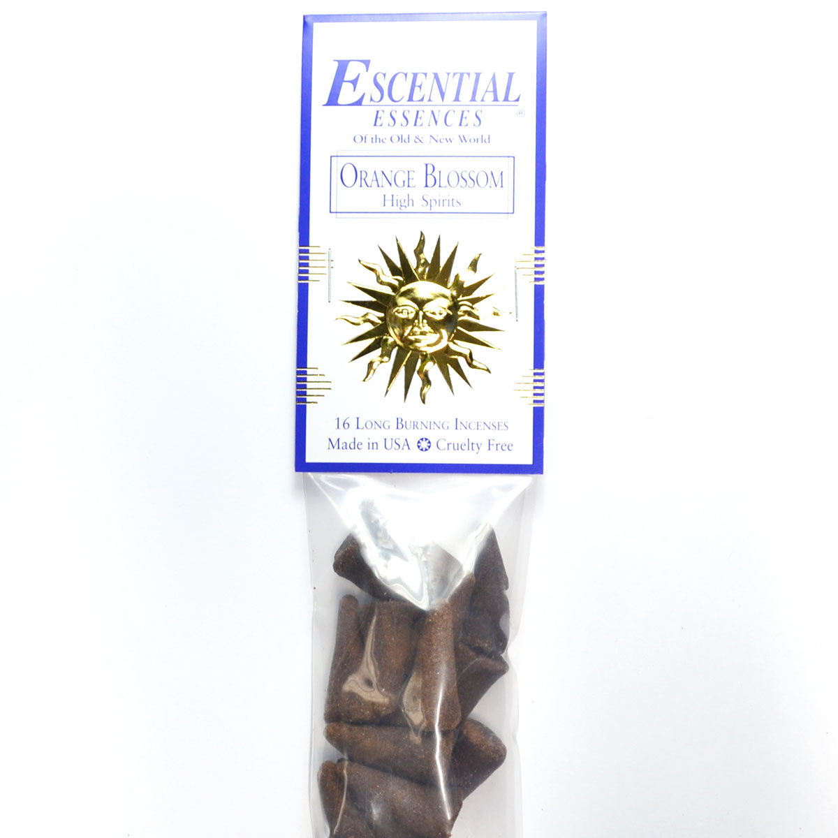 ICMORAB Orange Blossom Escential Essences Incense Cones - Pack of 16