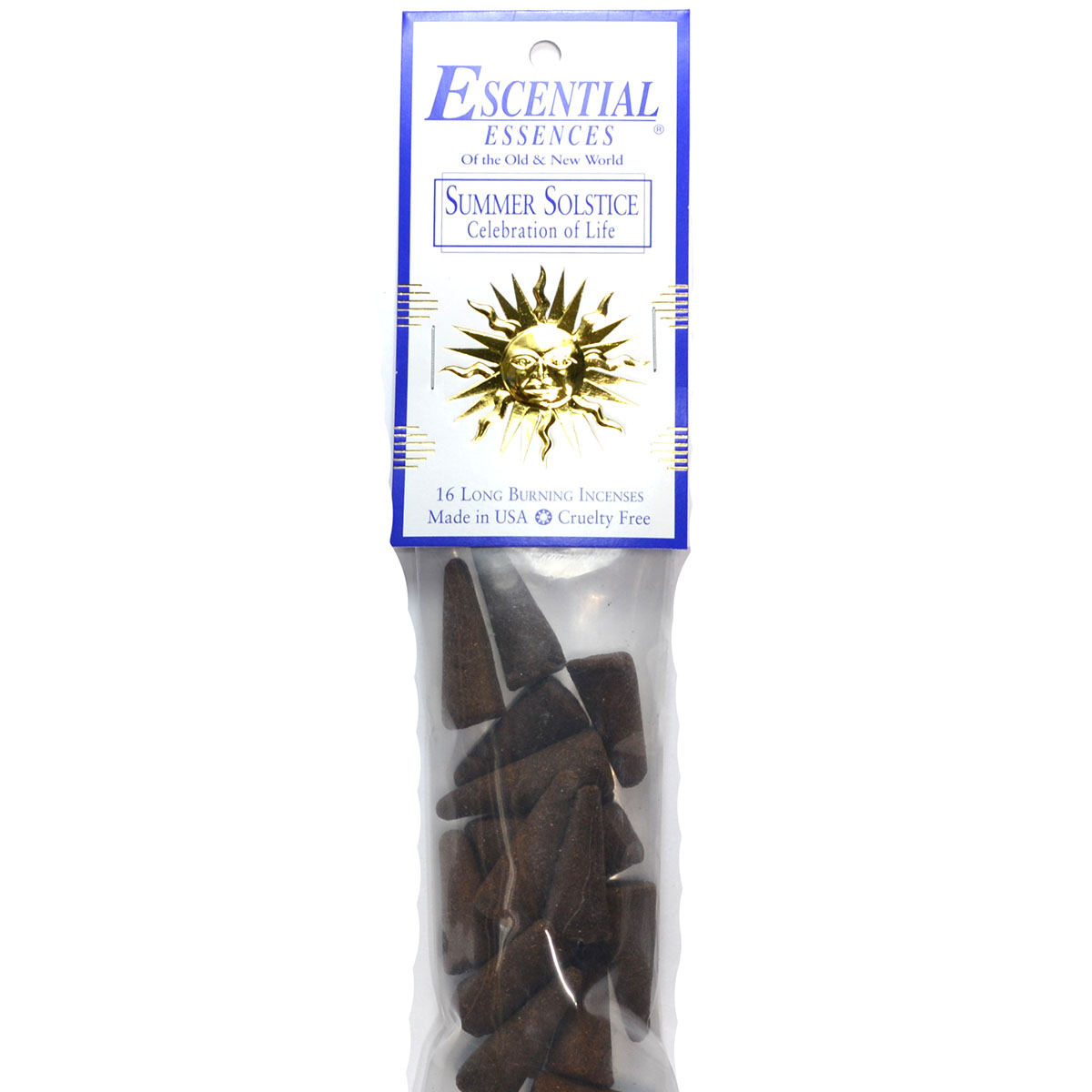 ICMSUMS Summer Solstice Escential Essences Incense Cones - Pack of 16