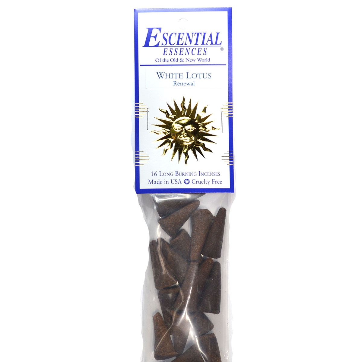 ICMWHIL White Lotus Escential Essences Incense Cones - Pack of 16